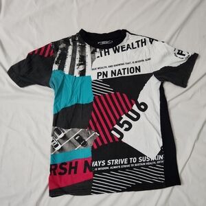Parish nation boys size 10-12 Patchwork shirt #C23